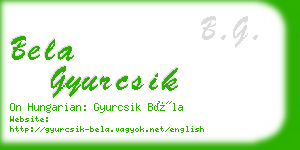 bela gyurcsik business card